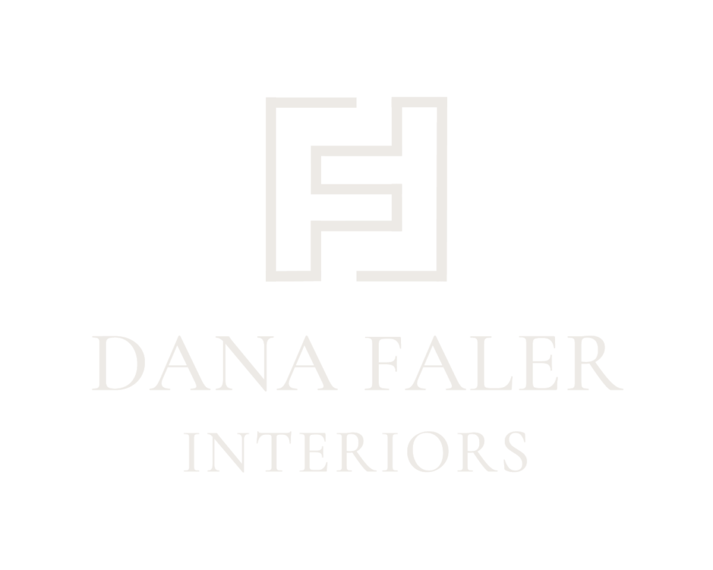 Logo of Dana Faler Interiors featuring a stylized 'D' and 'F' graphic above the company's name.